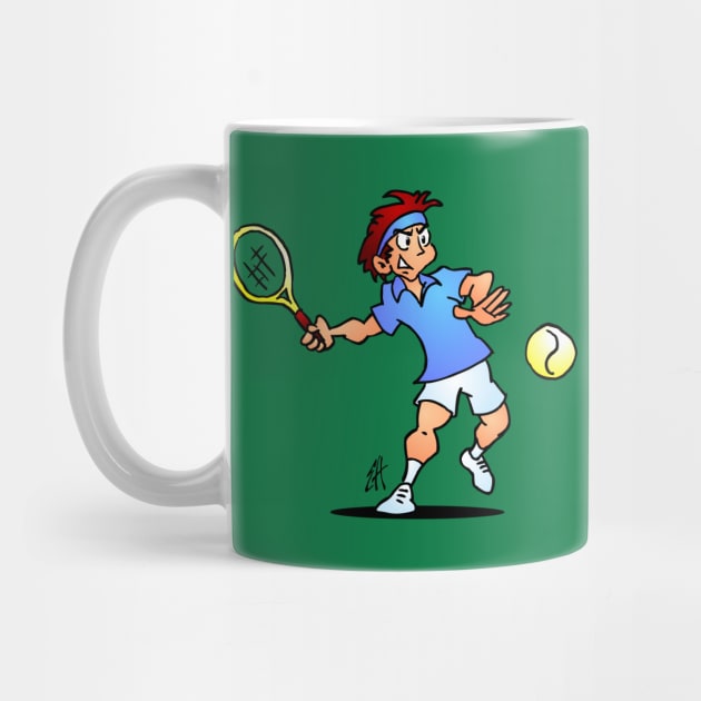 Tennis player hitting a forehand by Cardvibes